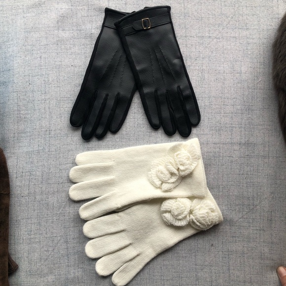 Elegant Black and White Women's Gloves Set - Picture 1 of 7